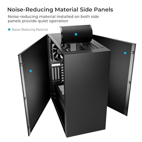 DARKROCK ES1 Silence Edition Black E-ATX PC Case - Noise-Reducing Material Side Panels,3 x Pre-Installed Non-RGB Fans with Fan Ducts,Magnetic Dust Filters,Type-C Ready.