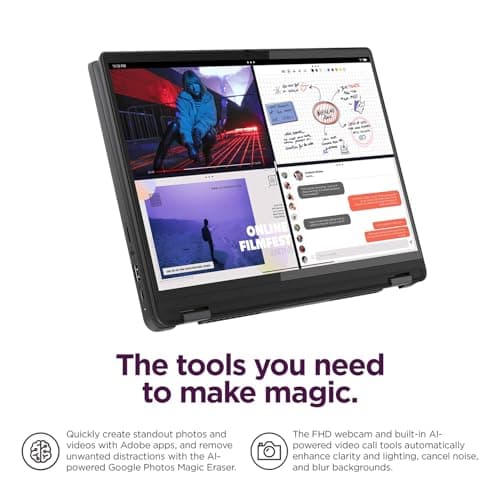 Lenovo IdeaPad Flex 5i Chromebook Plus 14" FHD+ 2-in-1 Touchscreen Laptop (Intel Core i3-1315U, 8GB RAM, 256GB Storage), Backlit, FHD Webcam, Chrome OS, w/Google AI, 2TB of Cloud Storage, Grey