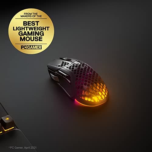 SteelSeries Aerox 5 Wireless Ergonomic 9-Button TrueMove Air Sensor 18000 CPI Ultra-Lightweight Design Gaming Mouse - Black (Renewed)