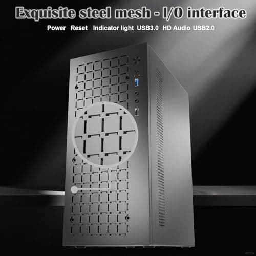 matx case,itx case,High Airflow Micro ATX PC Case, Support MATX, Mini-ITX, Micro ATX case Slim with USB3.0x1 I/O Port, Black Without Fans