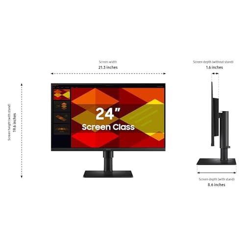 Samsung 24” (S40GD) Borderless Business Monitor with IPS Panel, 100Hz Refresh Rate, Eye Saver Mode, Ergonomic Design, Game Picture Mode, LS24D402GANXGO, 3 Yr Warranty
