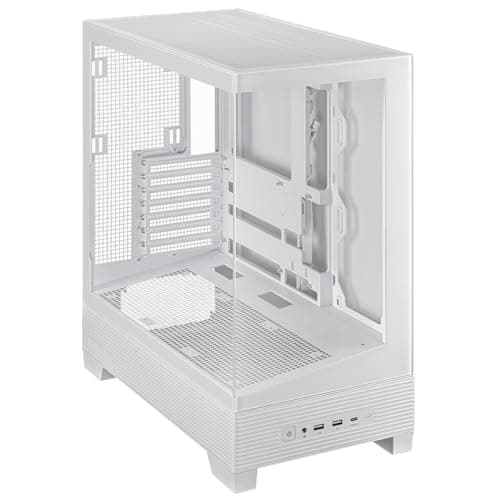 ASUS A31 White ATX Mid-Tower Gaming Case, Dual-Sided Tempered Glass, Frameless Design, BTF Hidden Connectors, 360 AIO Support, 8° Angled Base, ARGB Ready, Optimized Airflow, Seamless Cable Management