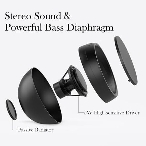 USB Computer Speaker for Laptop, External Speakers for Desktop Computer with Crystal Clear Sound, Rich Bass and Volume Buttons, Plug-N-Play (Black)