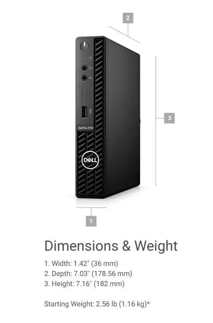 DELL 2022 Optiplex 3090 Micro Form Factor Business Desktop, Intel Core i5-10500T, 16GB RAM, 512GB PCIe SSD, DisplayPort, RJ-45, Wi-Fi 6, Bluetooth, Wired Mouse&Keyboard, Windows 11 Pro, Black