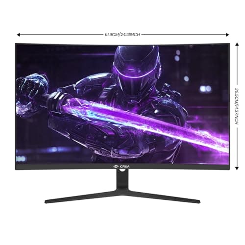 CRUA 27" Curved Gaming Monitor, 180Hz/200Hz FHD 1080P VA Screen 1500R Computer Monitors, 1ms(GTG) with FreeSync, Low Motion Blur, DisplayPort, HDMI, Support Wall Mount Install- Black