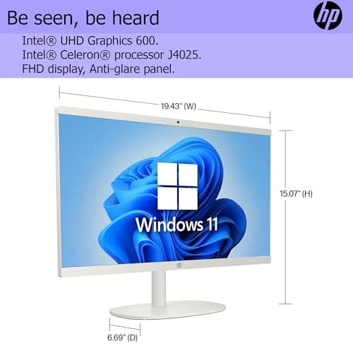 HP Business All-in-One Desktop| 22" Full HD Display| Intel Dual-core Processor| 16GB RAM| 512GB PCIe SSD| 128GB External Drive & Microsoft Office Trial| KB&Mouse| HDMI&USB-C| WiFi6| Windows 11 Pro