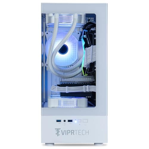 ViprTech Reaper 2.0 Liquid-Cooled PC - AMD Ryzen 7 8700F (5.0Ghz Turbo), RTX 5060 Ti 16GB, 32GB DDR5 6400, 1TB NVMe SSD, Gold PSU, VR-Ready, WiFi, BT, Win 11, Gaming Desktop Computer White