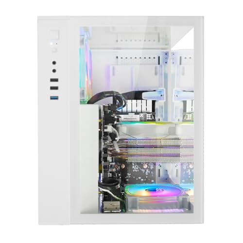 LXZ Gaming PC Desktop 12th I5-12400F, 6 core 2.5GHz Desktop Computer, GeForce RTX 3050, 32G DDR4 RAM, 1TB NVME SSD, Prebuilt Tower Computer for Gaming, Home and Office (White)