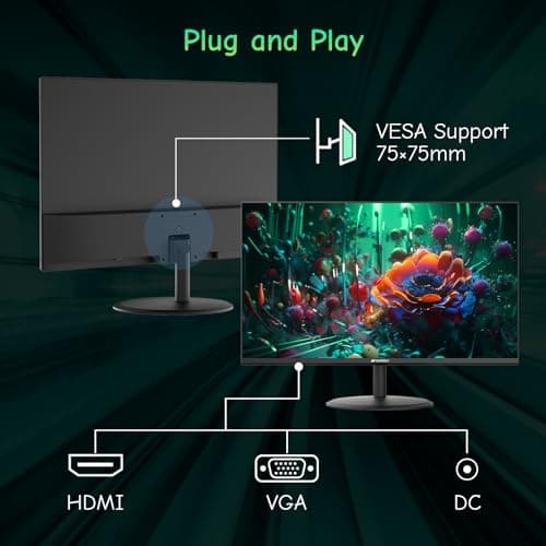 SANSUI Computer Monitor 24 inch IPS Eye Care 1080P Display HDMI,VGA Ports with 178° Viewing Angle/Frame-Less/Tilt/VESA Compatible for Office and Home