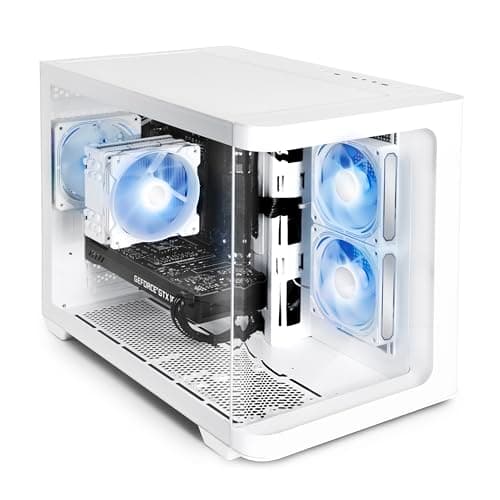Volt X3 Gaming PC Desktop Computer - Intel e5-1650 v4 4.0GHz, NVIDIA GTX 1070 8GB, 16GB DDR4 RAM, 512GB NVMe SSD, 4 RGB Fans, Wireless WiFi + Bluetooth, Windows 11 Home 64-Bit Activated (White)