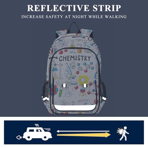 Backpack Chemistry Science School Shoulder Bag Lightweight Laptop Backpack Student Travel Daypack