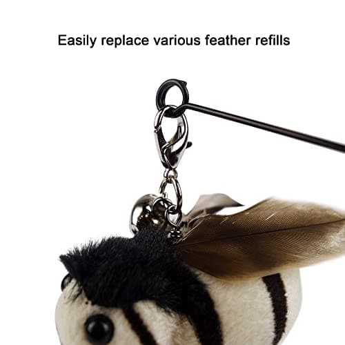 Cat Feather Toy Replacement Wand Refills, 10 Pcs Simulation Insects Bird Feathers