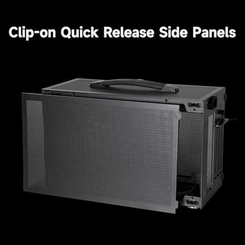 PCCOOLER CPS K101 Mini ITX PC Case, Mesh High Airflow SFF Chassis, Fits 340mm GPU, 3X 12015 Slim Fan Support, Ergonomic Handle, Tool-Free Side Panels, USB 3.0 & Type-C(Pcie Riser Cable Not Included)