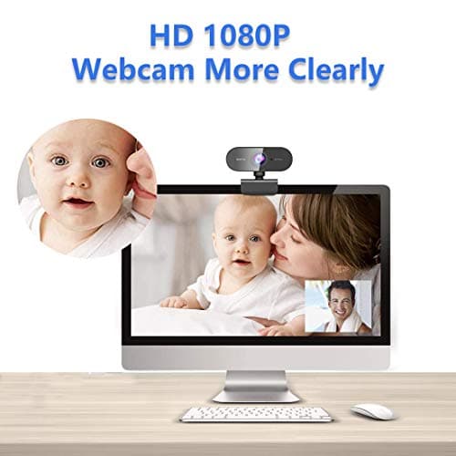 Webcam with Microphone&1080P HD Web Cam,Stand for PC/MAC/Laptop/Desktop, Wide Angle Web Cameras for YouTube,Skype,Zoom,Xbox One,Video Calling,Studying and PS4