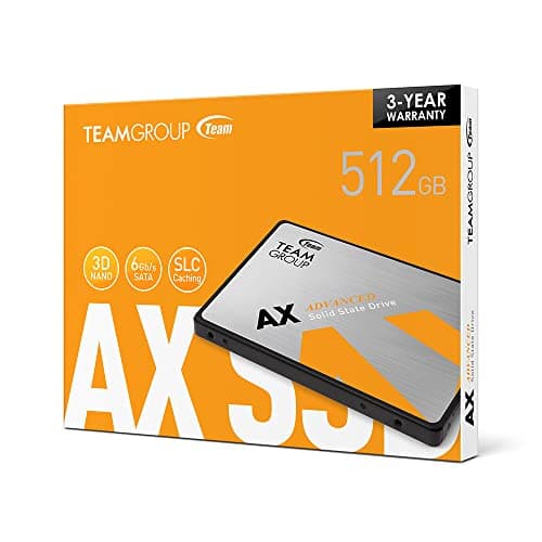 TEAMGROUP AX2 512GB 3D NAND TLC 2.5 Inch SATA III Internal Solid State Drive SSD (Read Speed up to 530 MB/s) Compatible with Laptop & PC Desktop T253A3512G0C101