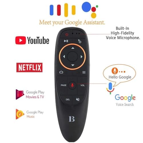 BL Air Mouse Remote Control, Voice Remote 2.4G RF Wireless Remote Control with 6-Axis Gyroscope IR Learning, USB Air Mouse Remote for PC Smart TV Android TV Box HTPC Laptop Projector Android Windows
