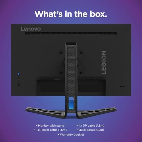 Lenovo Legion R27q-30 Gaming Monitor, 27” QHD Display, 180Hz, 0.5ms Response, AMD FreeSync Premium, Lift/Tilt/Pivot/Swivel Stand, HDMI 2.1 and DisplayPort 1.4, 350 nits, Raven Black