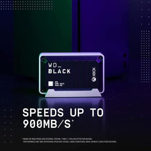 WD_BLACK 2TB D30 Game SSD - Portable External Drive, Compatible with Xbox and PC, Up to 900MB/s - WDBAMF0020BBW-WESN