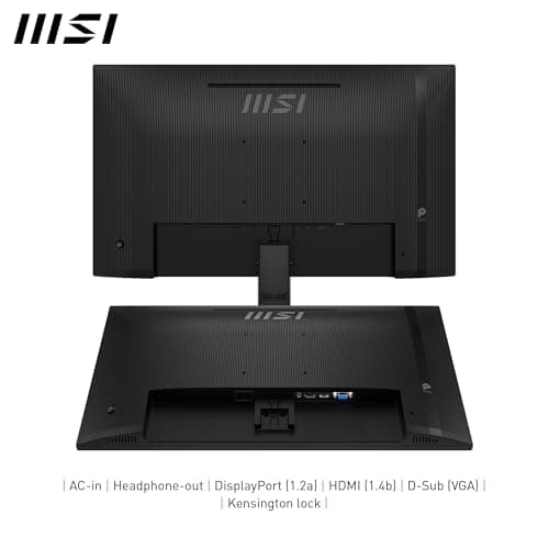 MSI PRO MP271A E2 27-inch IPS 1920 x 1080 (FHD) Gaming Office Monitor, 120Hz, Free-Sync, HDMI, DisplayPort, VGA Port, VESA Mountable, Tilt, Speaker, 4-Side Slim Bezel 1ms, Black
