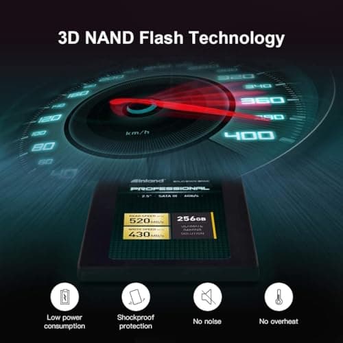 INLAND Professional 256GB SSD 3D TLC NAND SATA III 6Gb/s 2.5" SATA Internal Solid State Drive, Upgrade Laptop PC and Desktops (5 Pack)