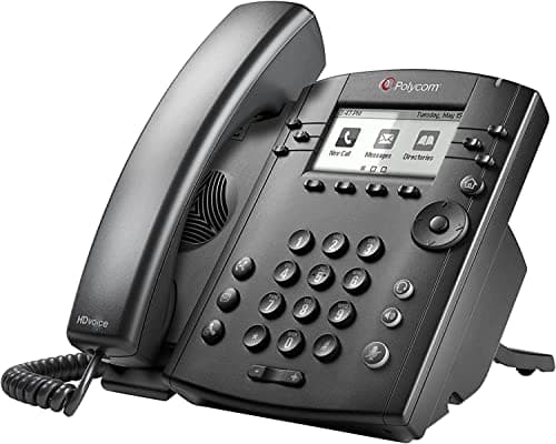 Polycom VVX300 Series Business Media Desktop Phone, PoE (2200-46135-025) Power Supply Not Included