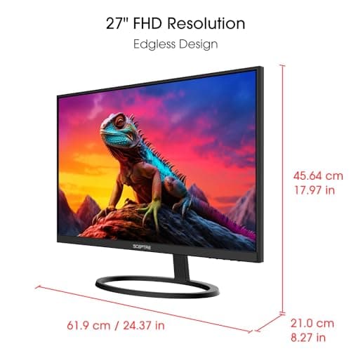 Sceptre 27" IPS 2K Monitor QHD 2560 x 1440 75Hz Edgeless DisplayPort HDMI Build-in Speakers Machine Black