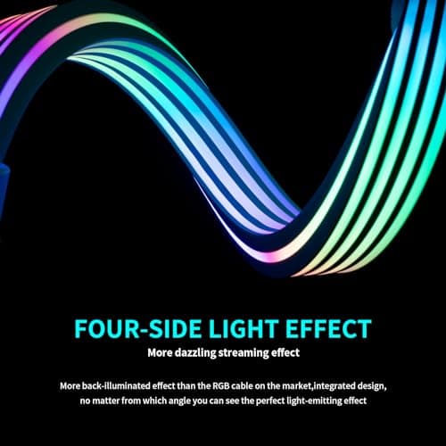 Sirlyr 8 Pin RGB GPU Cable,RGB PSU Cables Extension - Addressable 5V3Pin ARGB PC Case Decor for RTX 3060 4060 4070 Radeon RX 6600 580 Graphics Card Power Supply White