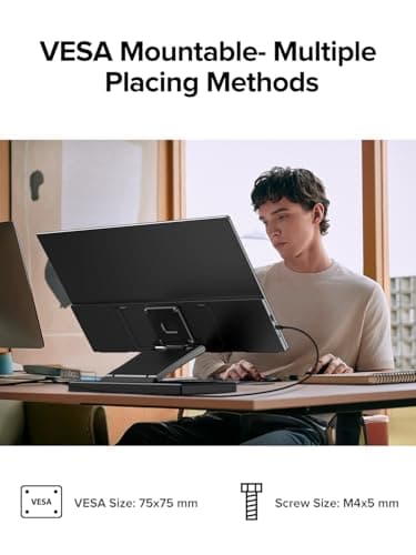 Portable Monitor Touchscreen 21.5 inch 120hz, FHD 1080P Portable Gaming Monitor w/VESA Kickstand HDR Speakers USB C Mini HDMI for Phones PC Gaming Devices, Travel Second Screen for Business