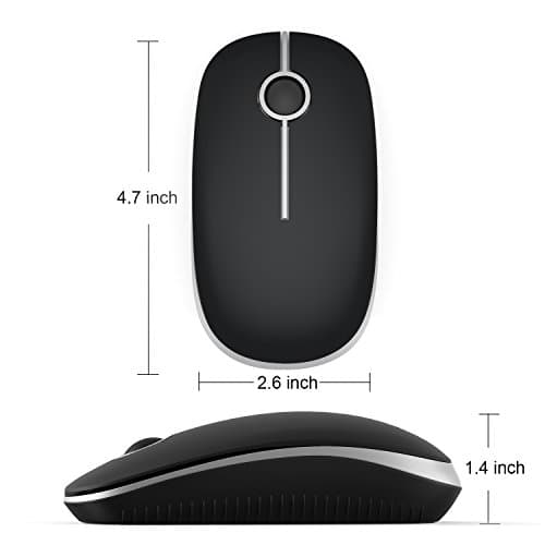 Vssoplor Wireless Mouse, 2.4G Slim Portable Computer Mouse with Nano Receiver Quiet Silent Optical Laptop Mouse for Notebook, PC, Laptop, Computer-Black and Silver