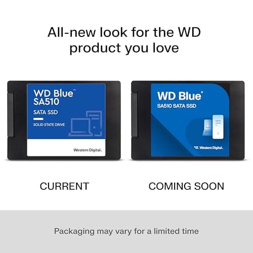 Western Digital 500GB WD Blue SA510 SATA Internal Solid State Drive SSD - SATA III 6 Gb/s, 2.5"/7mm, Up to 560 MB/s - WDS500G3B0A