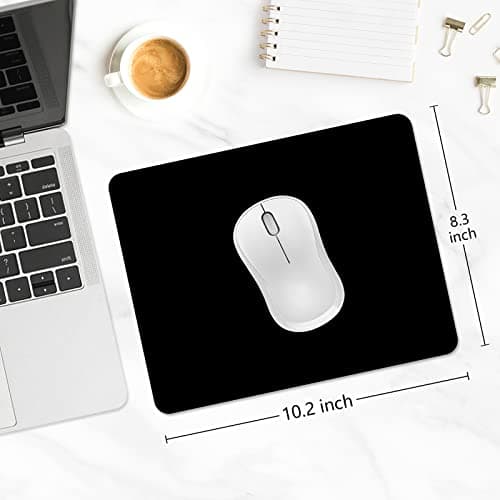 Mouse Pad, 30% Thicker Black Computer Pad, Anti-Slip Rubber Mouse Mat with Stitched Edges for Gaming, Office, Laptop, PC, Women & Men, 8 x 10 Inch Thick 5 mm, Modern Design, Square
