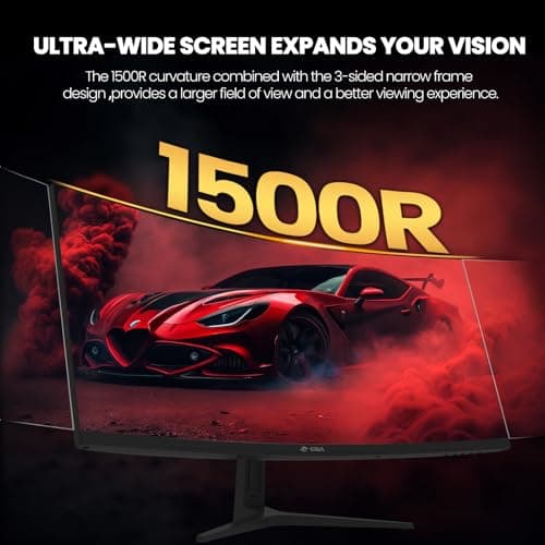 CRUA 34Inch Ultrawide Gaming Monitor, WQHD(3440 * 1440P) 144Hz/165Hz Curved Monitor,120% sRGB, Computer Monitor That Supports AMD Freesync, Wall Mountable Installs(HDMI, DP)-Black