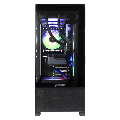 Skytech Azure Gaming PC Desktop, Ryzen 9 9900X 4.4 GHz (5.6GHz Turbo), NVIDIA RTX 5070 Ti 16GB, 2TB Gen4 NVMe SSD, 32GB DDR5 RAM 5200 RGB, 850W Gold ATX 3 PSU, 360mm ARGB AIO, Wi-Fi, Win 11