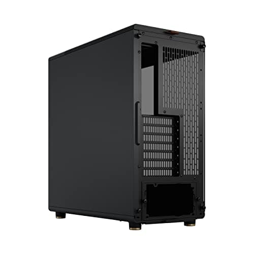 Fractal Design North Charcoal Black Tempered Glass Dark - Genuine Walnut Wood Front - Glass Side Panel - Two 140mm Aspect PWM Fans Included - Type C USB - ATX Airflow Mid Tower PC Gaming Case