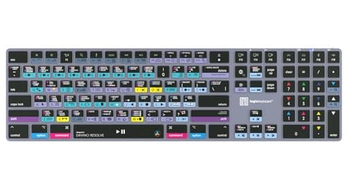 Logickeyboard Wireless Backlit 'Titan' Designed for Editing in Blackmagic's Davinci Resolve • p/n LKB-RESB-TM-US