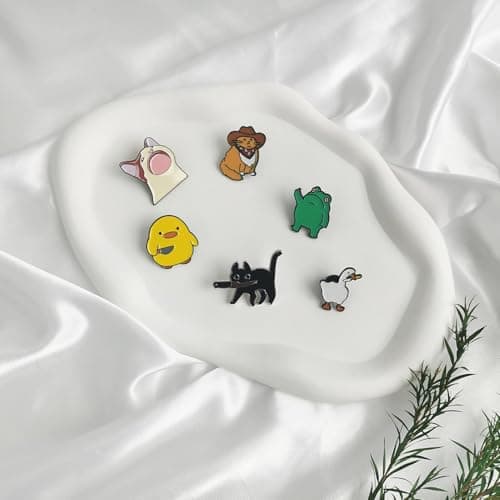 6 Pcs Funny Enamel Pins - Cute Cool Spooky Meme Metal Brooch Pins for Backpacks, Hats, Bags, Jackets, Lanyards - Novelty Gifts for Adults, Teens, Women, Men (Style 4)