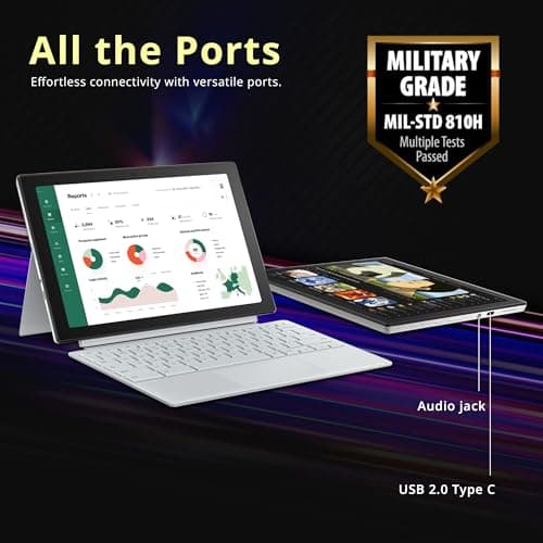 ASUS Chromebook Detachable CM3001 10.5" 2-in-1 WUXGA Touchscreen Laptop, MediaTek Kompanio 520, 4GB RAM, 224GB Storage(64GB eMMC+160GB Docking Station Set), Wi-Fi 6, Chrome OS, Silver