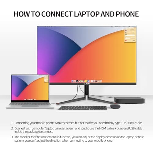 24 Inch Touchscreen Monitor, 10 Point Touch, FHD 1080P 75Hz IPS Screen, 100% SRGB, VESA Wall Mountable, Tilt Adjustment, VGA HDMI USB for PC, Laptop Business & Work Station, Warehouse
