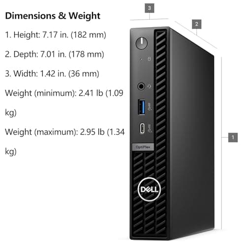 Dell OptiPlex 7020 MFF Micro Form Factor Mini Business Desktop Computer, 14th Gen Intel 14-Core i5-14500T (Beat i7-13700T), 16GB DDR5 RAM, 512GB PCIe SSD, WiFi 6E, 2 DisplayPorts + HDMI, Win 11 Pro
