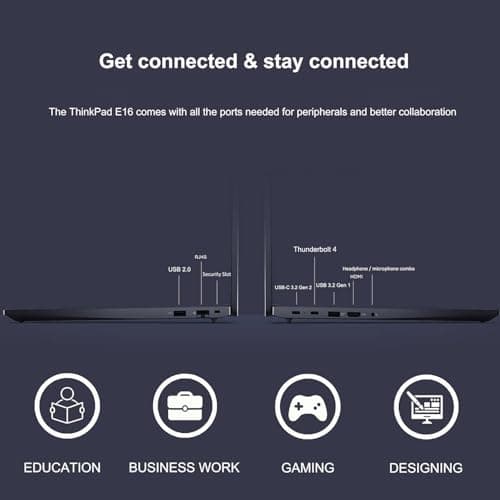 Lenovo ThinkPad E16 Business Laptop (16" FHD+ Anti-Glare, Intel 10-Core i7-1355U, 40GB RAM, 1TB SSD), Backlit, Fingerprint, 1080p Webcam w/Shutter, Thunderbolt 4, Ethernet, Win 11 Pro w/ AI Copilot