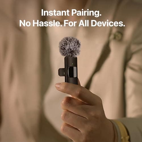 Mini Mic Pro Wireless Microphone for iPhone, iPad, Android, Lavalier Microphone for Video Recording - 2 Pack iPhone Mic Crystal Clear Recording with USB-C for Podcast, ASMR