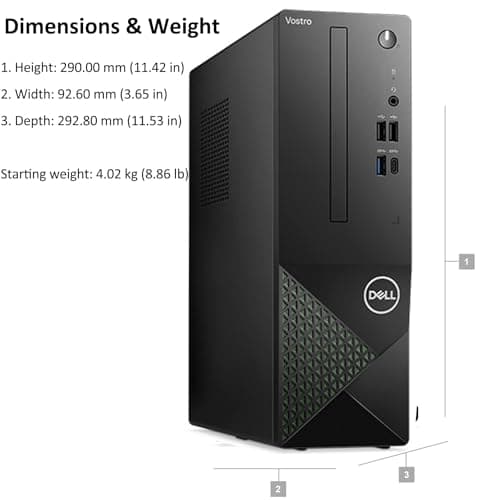 Dell Vostro 3030s Small Desktop SFF Business Computer, 14th Gen Intel 10-Core i5-14400 (Beat i7-13620H), 16GB DDR5 RAM, 512GB PCIe SSD, WiFi 6, Bluetooth, Type-C, DisplayPort, HDMI, Windows 11 Pro