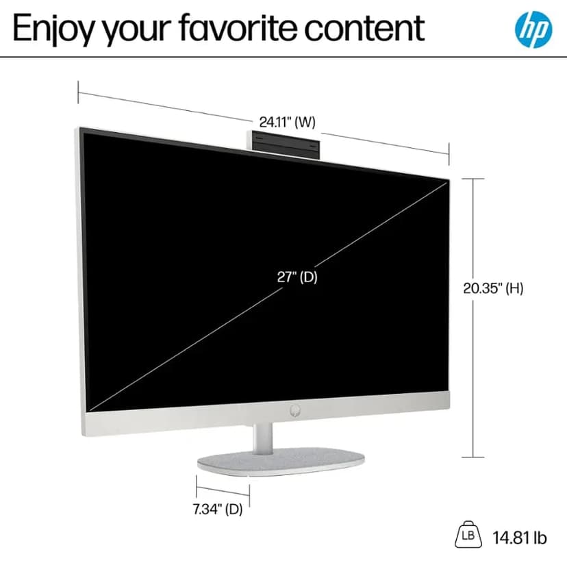 HP 27" FHD Touch-Screen All-in-One Computer, 12-Cores Intel Core Ultra 7, 32GB DDR5 RAM 1.5TB Storage (1TB SSD+512GB Docking Station Set), Windows 11 Pro with Microsoft Office Included, White