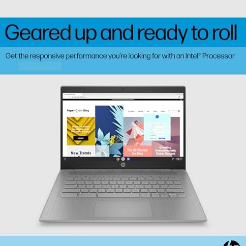 HP Chromebook 14 Laptop (14" HD, Intel 4-Core Celeron N4120, 4GB RAM, 192GB Storage, UHD Graphics 600) for Home & Student, Light Weight & 14-Hr Battery Life, Webcam, Wi-Fi, IST HUB, Chrome OS, Grey