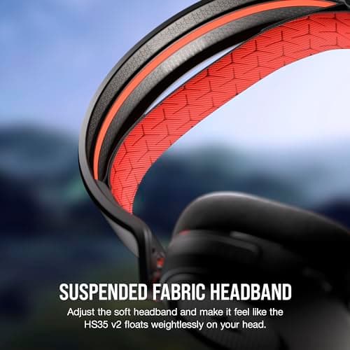 Corsair HS35 v2 Multiplatform Wired Gaming Headset – Flexible Omni-Directional Microphone – Universal 3.5mm Connection – PC, Mac, PS5, PS4, Xbox, Nintendo Switch, Mobile – Red