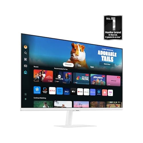 SAMSUNG 27-Inch M5 (M50D) Series FHD Smart Monitor with Streaming TV, Speakers, HDR10, Gaming Hub, Multiple Ports, Workout Tracker, Vision Accessibility Tools, LS27DM501ENXZA, 2024