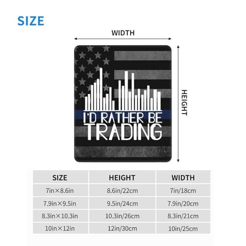 I'd Rather Be Trading Traders Forex Stocks Day Mouse Pad Durable Green and Environmentally Friendly Locked Edge for Men Women