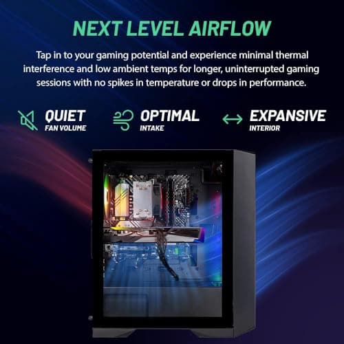 Skytech Nebula Gaming PC Desktop, Ryzen 7 7700 3.8 GHz (5.3GHz Turbo), NVIDIA RTX 5060 8GB, 1TB NVMe SSD, 16GB DDR5 RAM 6000, 650W Gold PSU, Wi-Fi, Win 11