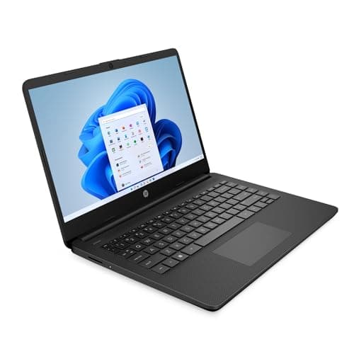 HP 14-dq0706tg 14 Inch HD Touchscreen Laptop Intel Celeron N4120 4GB DDR4 RAM 64GB eMMC UHD Graphics 600 Windows 11 Home S HD Camera Dual Speaker SD Reader HDMI USB C Fast Charge, Jet Black (Renewed)