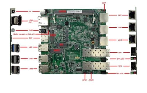 Mini PC N100 Firewall Hardware Intel 82599ES 2 x 10GbE SFP+, 3 x i226V 2.5GbE LAN OPNsense Appliance,AES-NI, 2HD, SIM Card Slot, M.2 WiFi Slot,NO RAM NO SSD